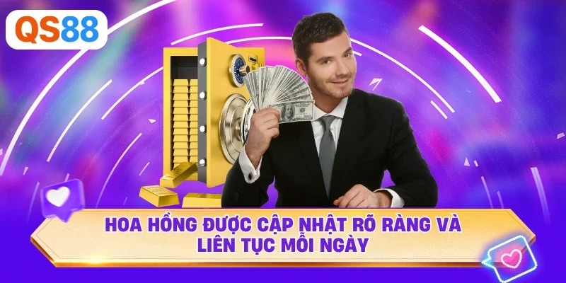 Hoa hồng được cập nhật rõ ràng và liên tục mỗi ngày