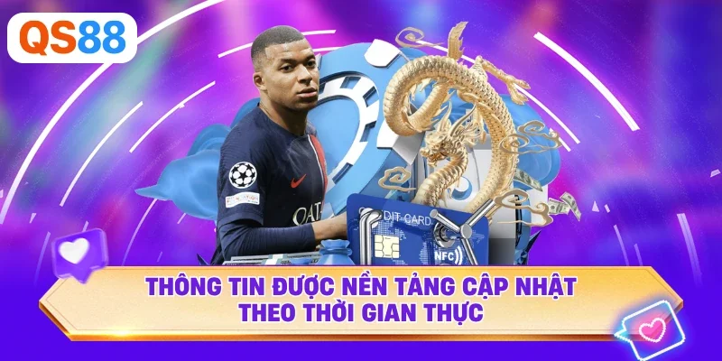 Thông tin được nền tảng cập nhật theo thời gian thực